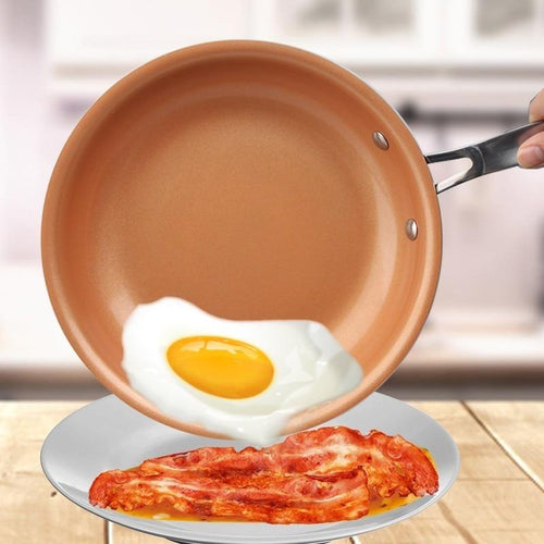 SLIPPY NON-STICK COPPER FRYING PAN WITH CERAMIC COATING (10 INCH)